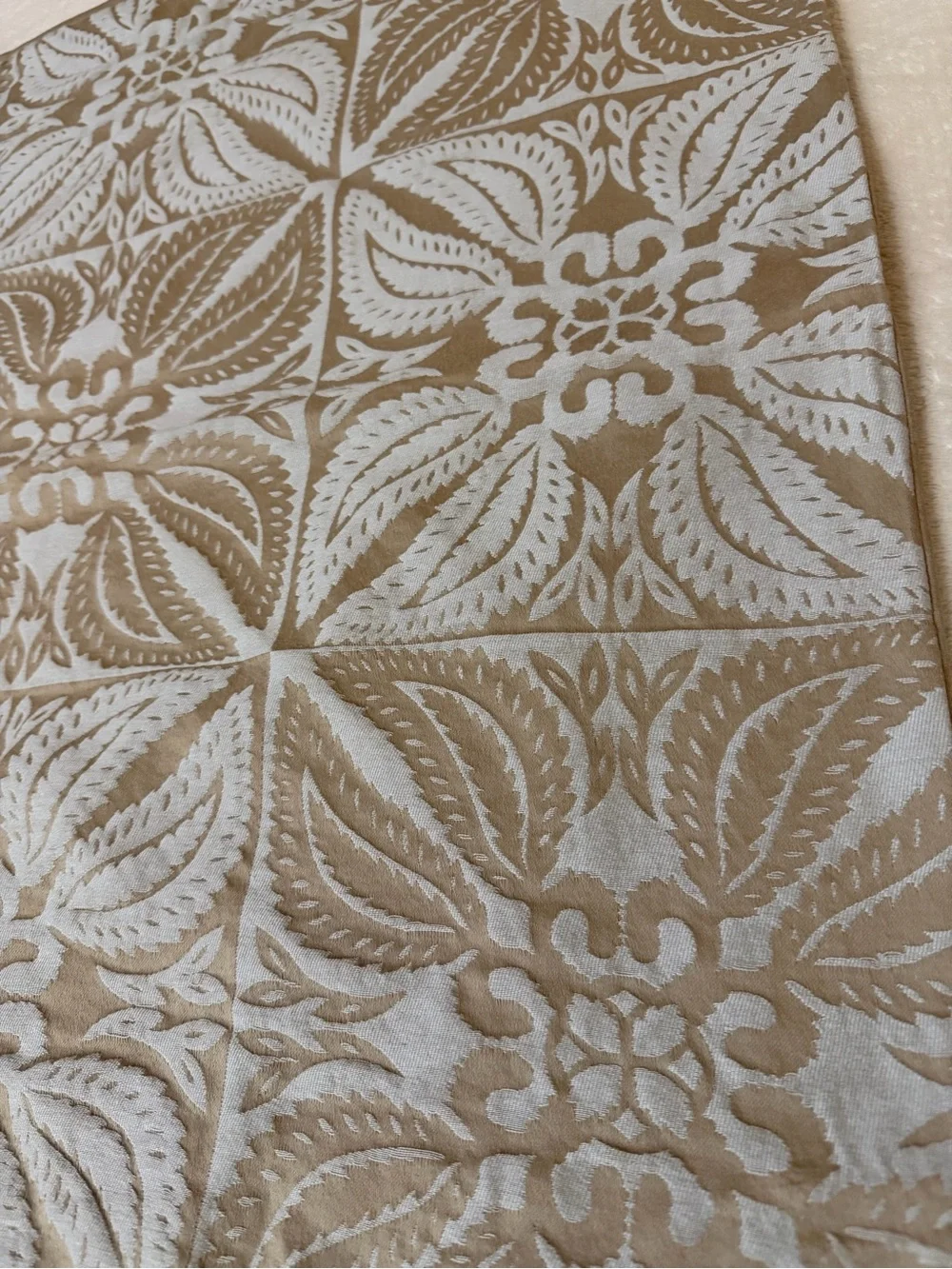 Martha Stewart Collection Euro Sham Embossed Quilt-Style Taupe Cream Replacement